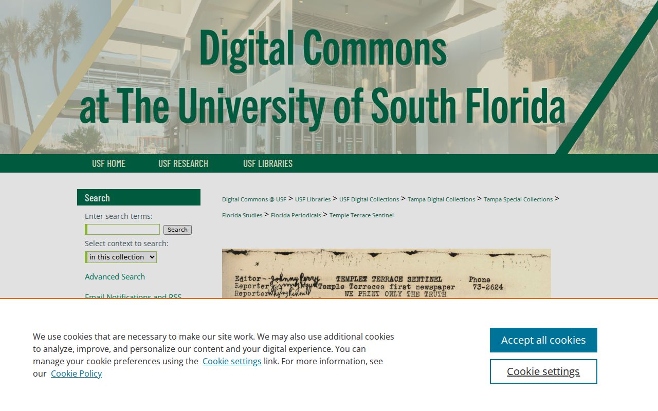 Temple Terrace Sentinel digital archive for historical resident names