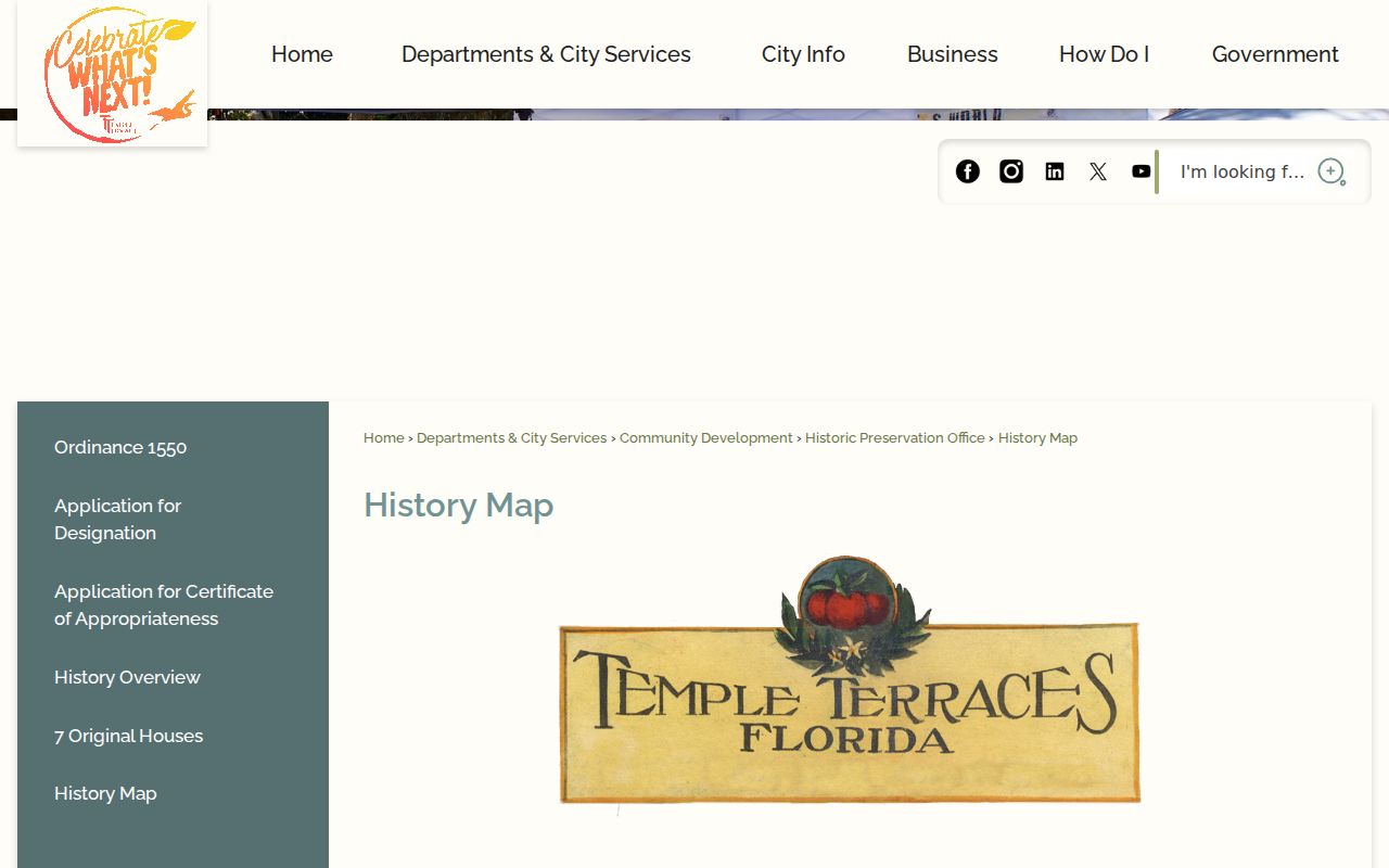 Temple Terrace 1921 master plan for city directory address context