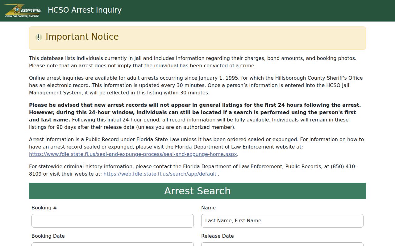 Temple Terrace residents directory Hillsborough arrest inquiry