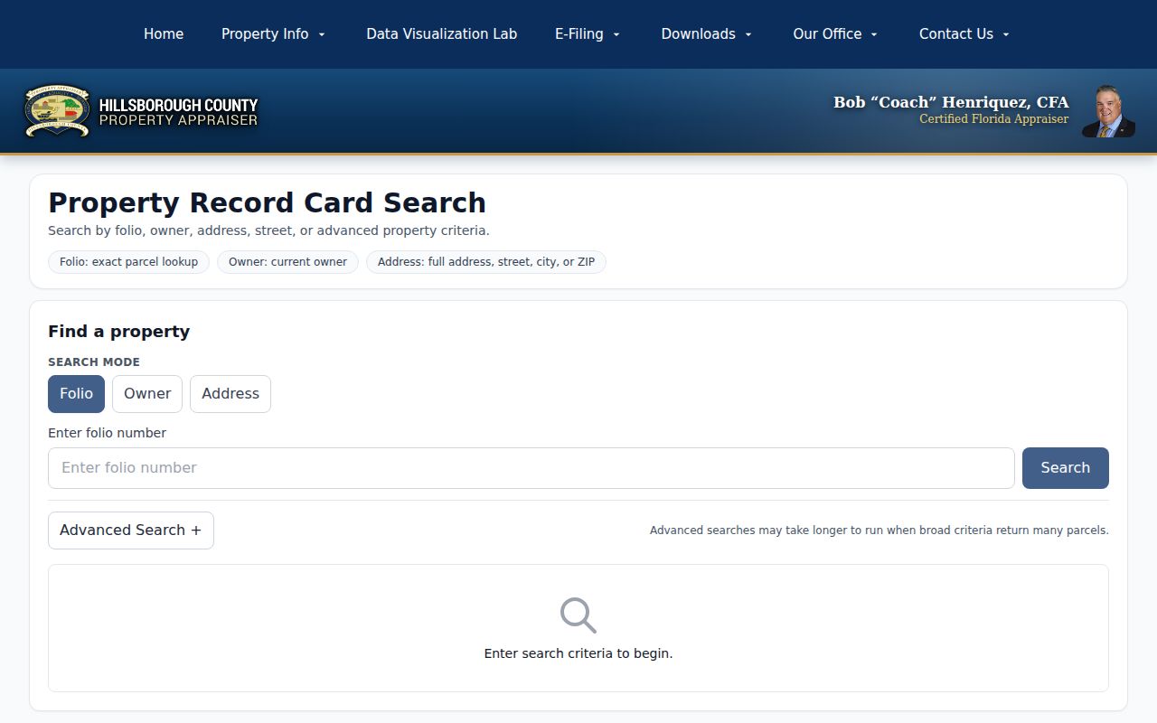 Temple Terrace residents directory property record card search