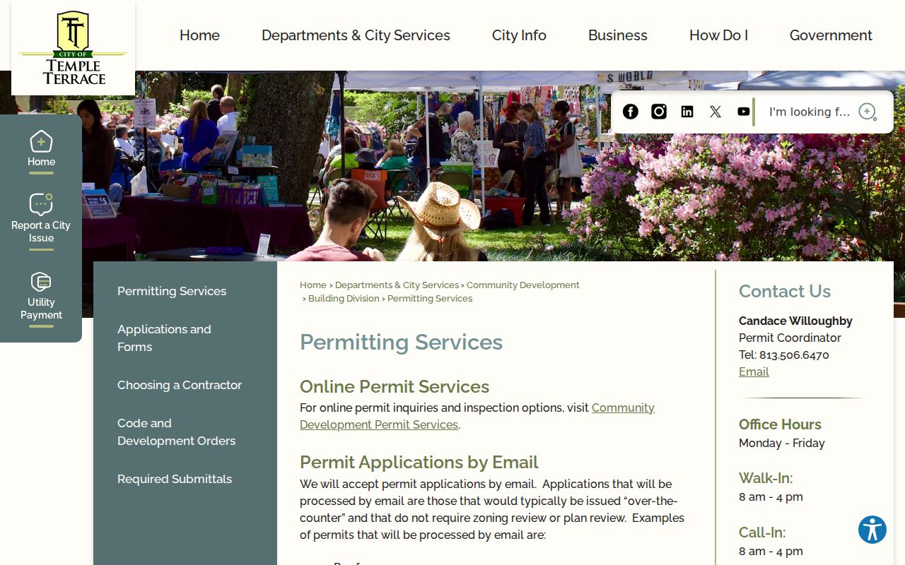 Temple Terrace permitting records for block context